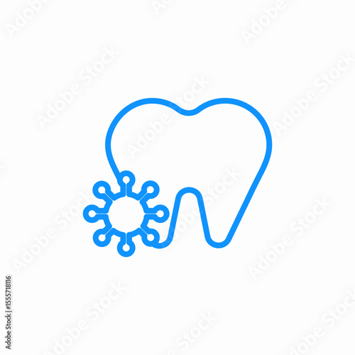 infected tooth icon sign vector
