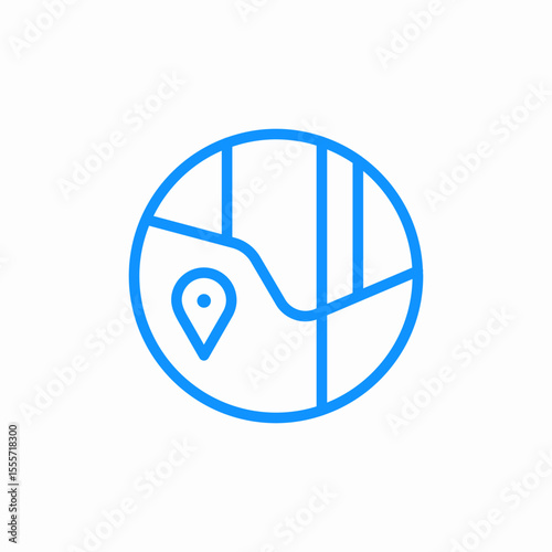 round map marker icon sign vector
