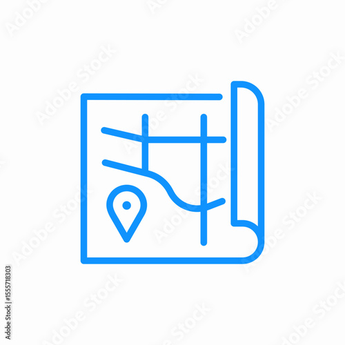 rolled map marker icon sign vector