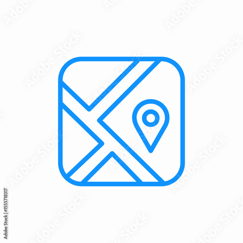 rounded map pin icon sign vector