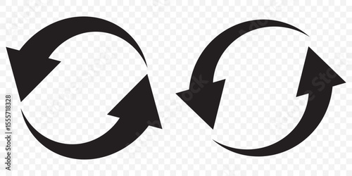 circle arrow icon set. circular arrow icon, refresh, reload, rotation. Green recycle vector icon symbol. Repeat and reload icons set and arrow rotation circle. EPS 10.