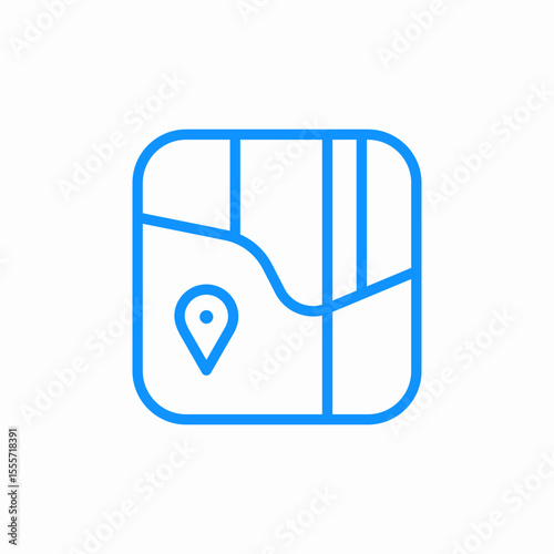 square map marker icon sign vector