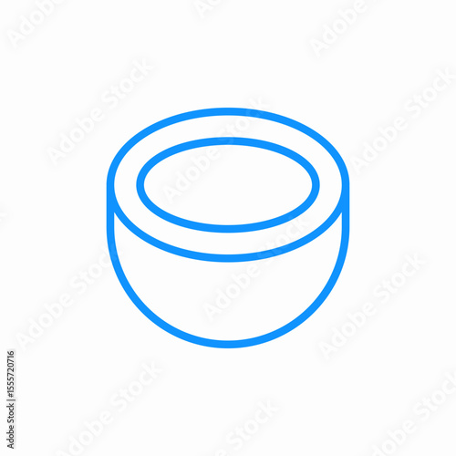 halved coconut icon sign vector