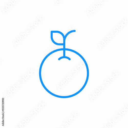 round orange icon sign vector