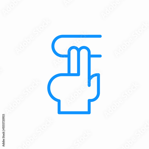 scroll hand icon sign vector