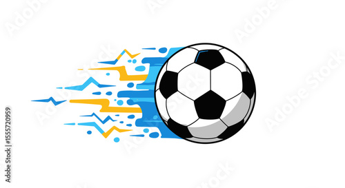 Fast Soccer Ball with Abstract Design