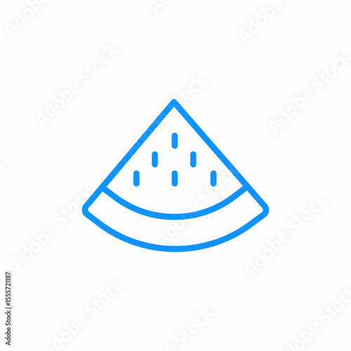triangular melon icon sign vector