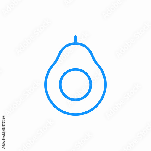 whole avocado icon sign vector