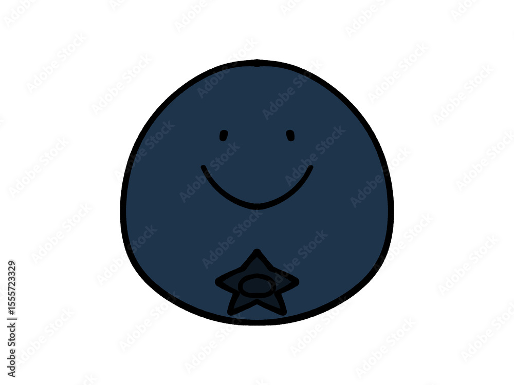 Obraz premium シンプルなブルーベリーのイラスト素材