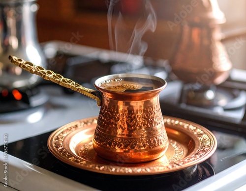 Brewing Authentic Turkish Coffee in a Copper Cezve