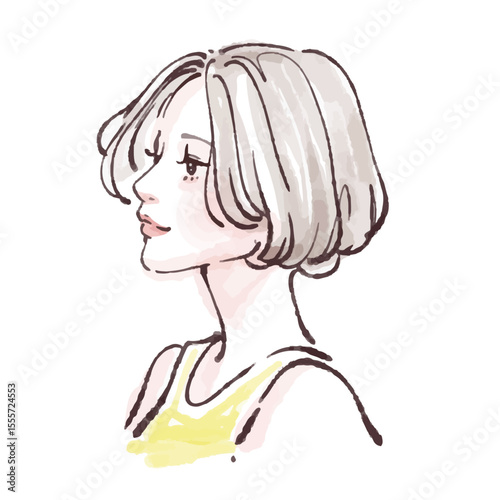 手描きの女性・女の子のイラスト素材