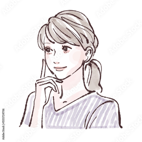 手描きの女性・女の子のイラスト素材