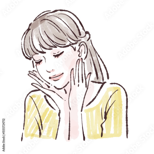 手描きの女性・女の子のイラスト素材