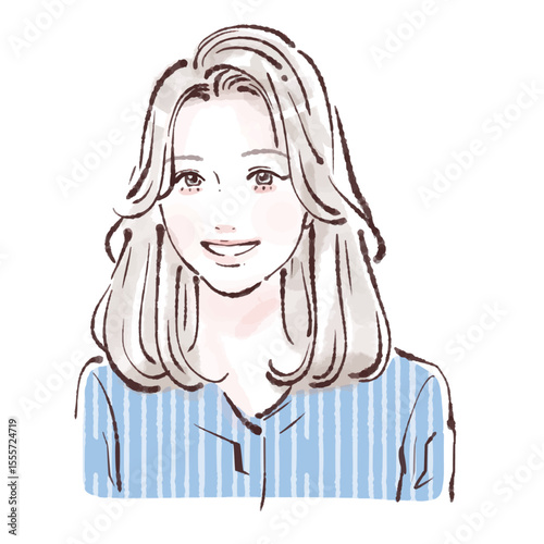 手描きの女性・女の子のイラスト素材