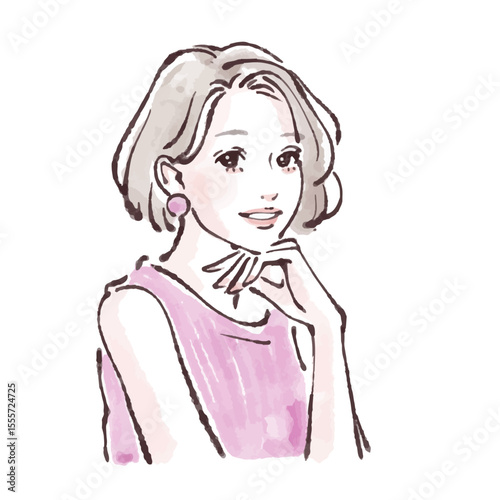 手描きの女性・女の子のイラスト素材