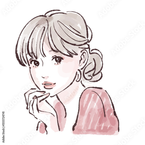 手描きの女性・女の子のイラスト素材