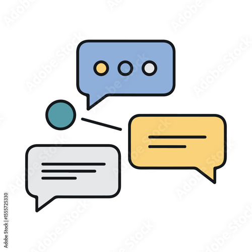 Communication Vector Icons – Forum Discussion, suitable for infographics and app designs