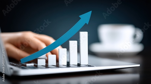 Boosting business growth charting progress with data analysis office environment digital content close-up viewpoint