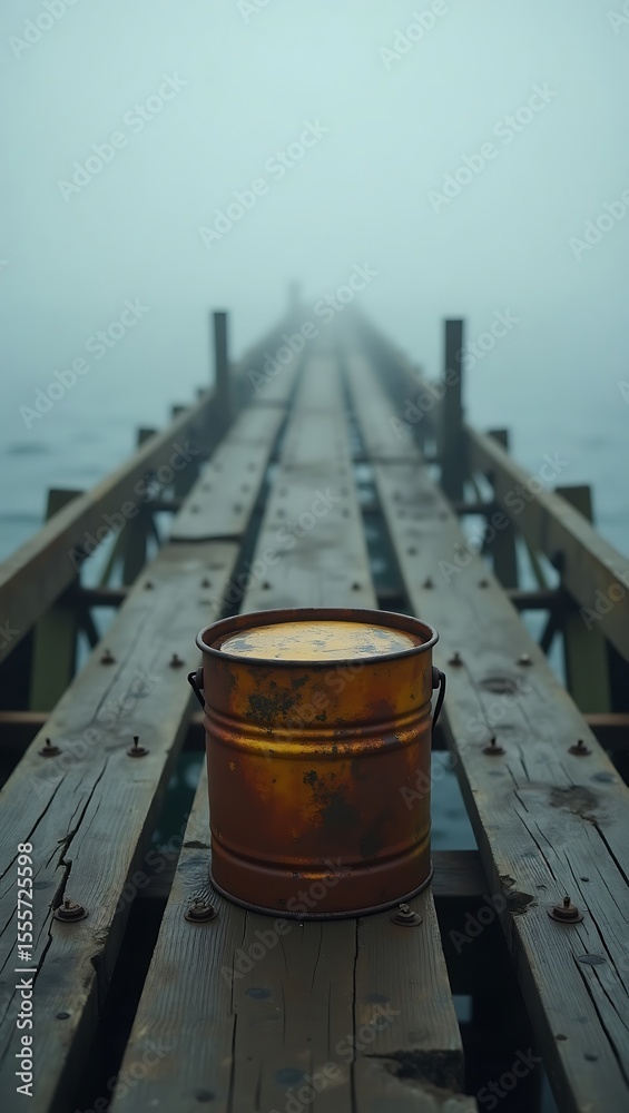 Naklejka premium Background of 1950s Fishing Dock Lost in Time