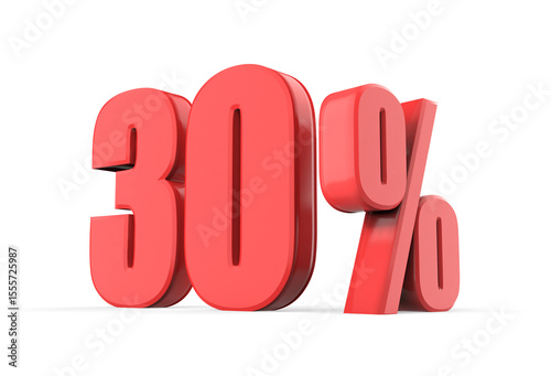 3D illustration of 30 percentage with symbol - offer
