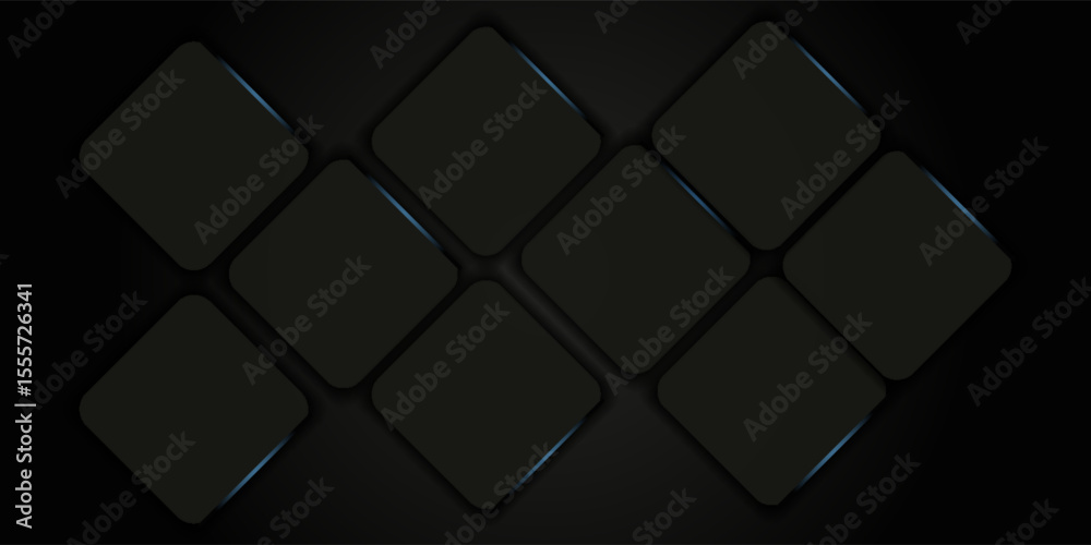 Fototapeta premium Abstract technological dark black hexagonal with blue neon light background vector. modern trendy design in presentation eps