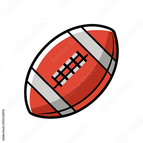 Classic american football icon with red and white stripes