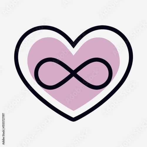 Heart with infinity symbol inside symbolizing eternal love