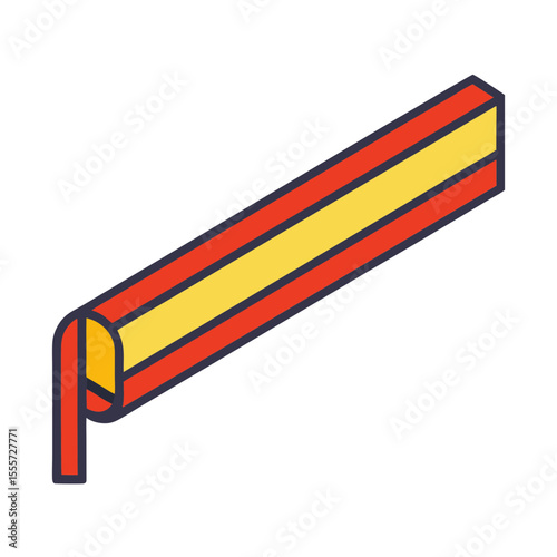 Stylized isometric representation of the spanish flag