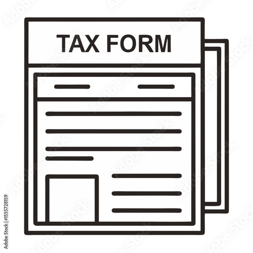 Stylized icon of a tax form document with multiple pages