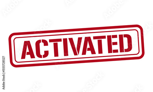 ACTIVATED red stamp text vector, rubber stamp