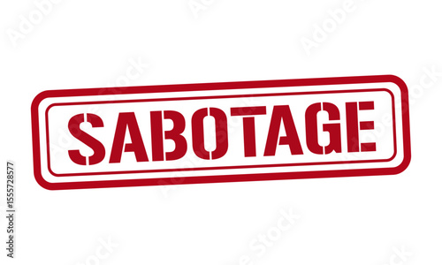 SABOTAGE red stamp text vector, rubber stamp
