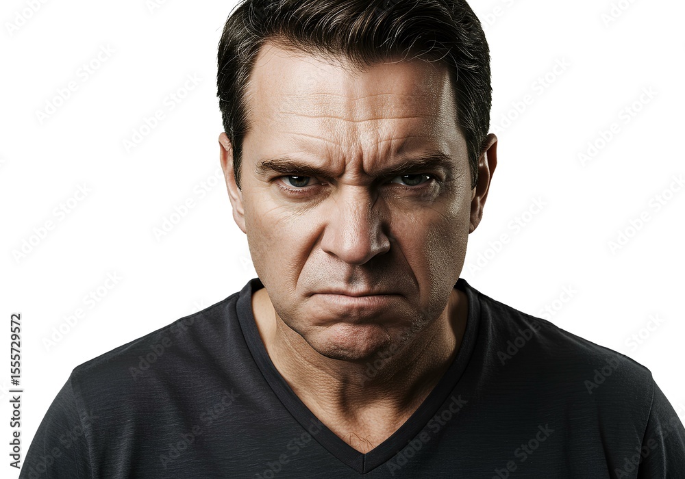 Obraz premium Angry Man Portrait Intense Facial Expression Photography
