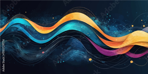 Abstract colorful background with flowing wave patterns and artistic light elements for modern web and business design