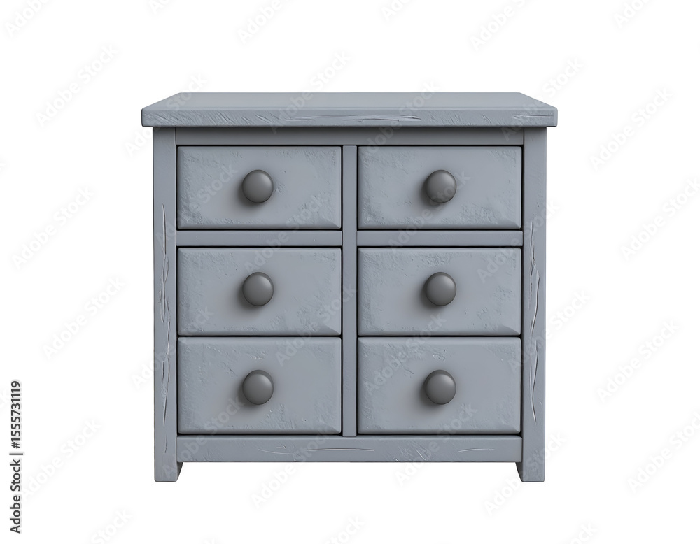 Fototapeta premium Gray Wooden Chest of Drawers 3D Render