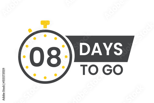 8 Days Left Countdown Timer Graphic to Event Launch 
