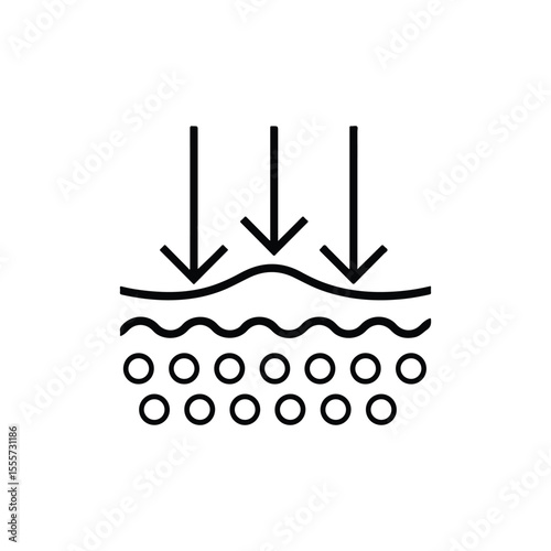 Arrows penetrate skin layers icon isolated on white background