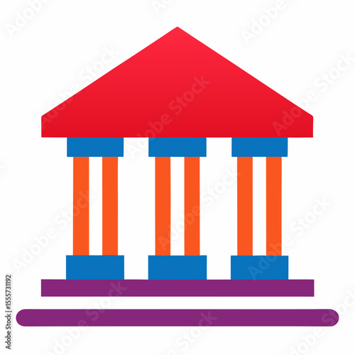 Bank and Loan Icon Concept Financial Services Money Lending and Banking Symbols on White Background