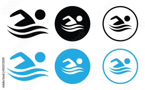swimmer icon vector isolated on white background. water pool symbol