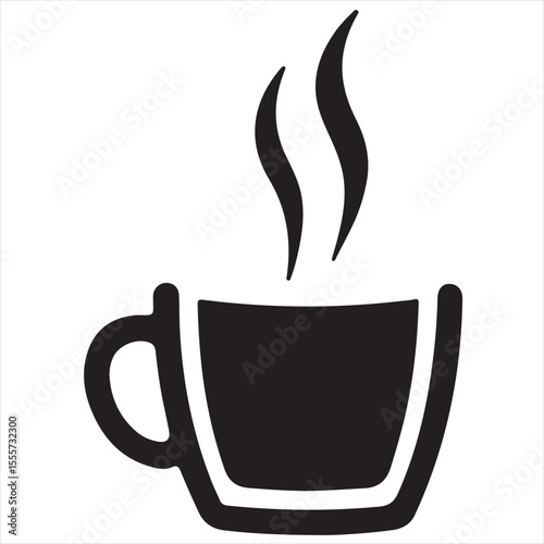 Minimal Coffee Cup Logo Design, Silhouette Style Vector Graphic, Clean and Modern Minimalist Coffee Mug Icon for Cafes, Coffee Shops, Beverage Branding, and Cafe Packaging
