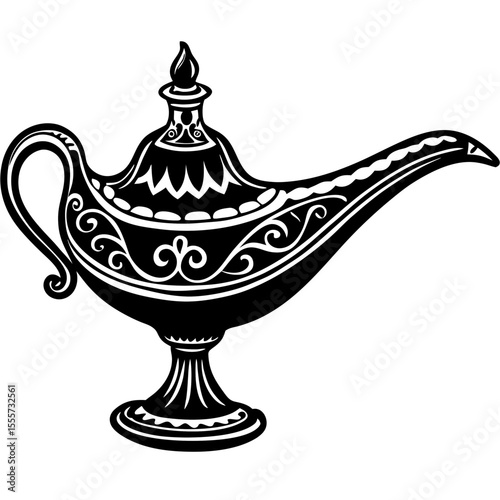 oil lamp isolated on white