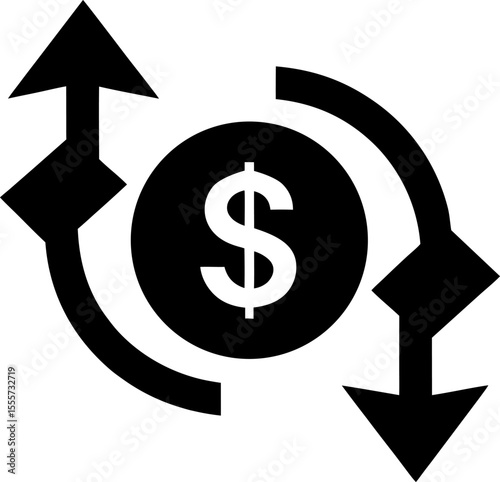 dollar sign with arrow