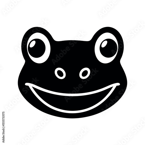 Cute Frog Face Cartoon Illustration  