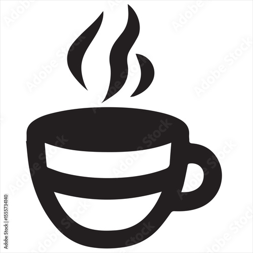 Minimal Coffee Cup Logo Design, Silhouette Style Vector Graphic, Clean and Modern Minimalist Coffee Mug Icon for Cafes, Coffee Shops, Beverage Branding, and Cafe Packaging
