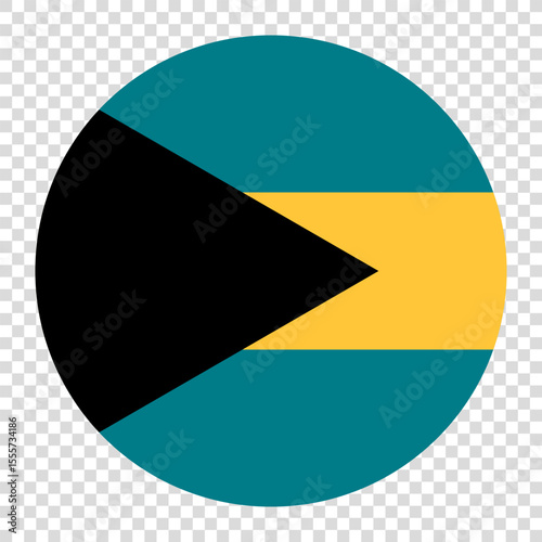 Free Download Flag of Bahamas. Bahamas circle flag logo icon computer vector illustration design. Transparent checkerboard background. - GFXLoad