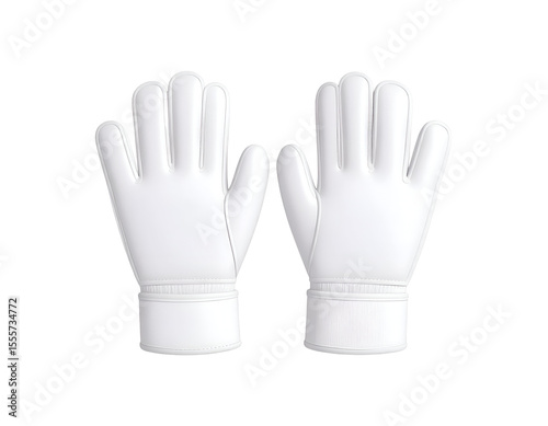 White Goalkeeper Gloves 3D Render