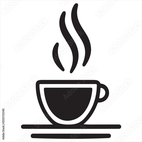 Minimal Coffee Cup Logo Design, Silhouette Style Vector Graphic, Clean and Modern Minimalist Coffee Mug Icon for Cafes, Coffee Shops, Beverage Branding, and Cafe Packaging
