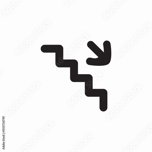 climbing down stairs icon sign vector