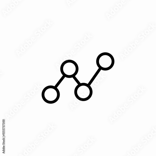 line points chart icon sign vector