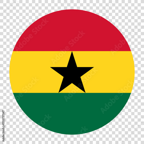 Free Download Flag of Ghana. Ghana circle flag logo icon computer vector illustration design. Transparent checkerboard background. - GFXLoad