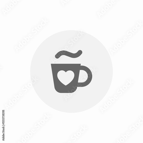 smoke heart mug icon sign vector